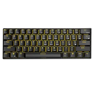 61keys 3Channels Wireless Blue tooth & Wired Metal Gaming Mechanical Keyboard