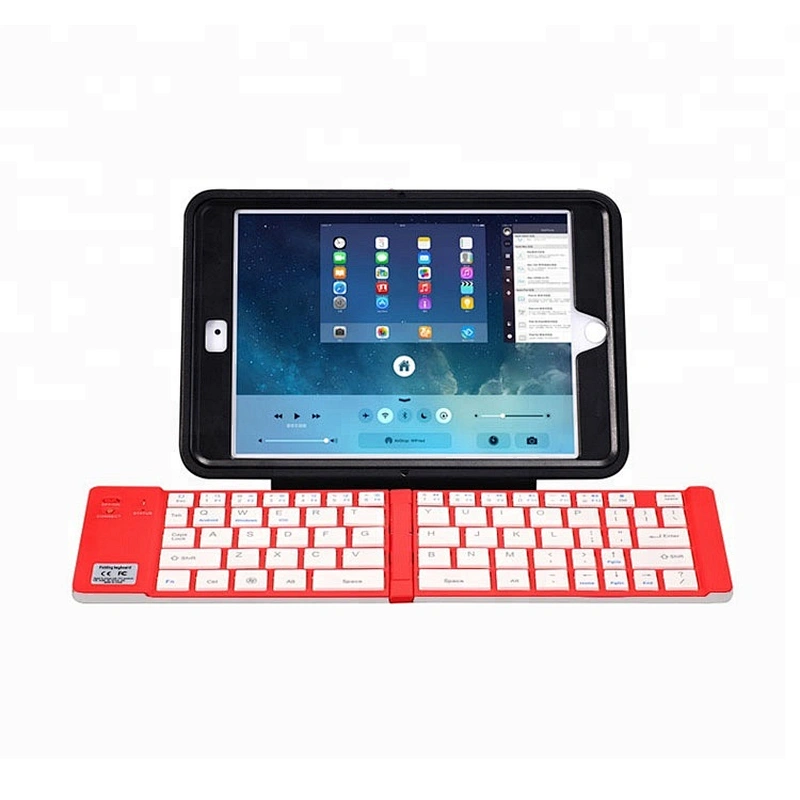 Aluminum Foldable Wireless Blue tooth Keyboard Teclado with Stand FBK6803