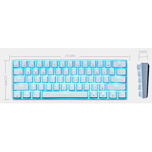 61keys 3Channels Wireless Blue tooth & Wired Metal Gaming Mechanical Keyboard