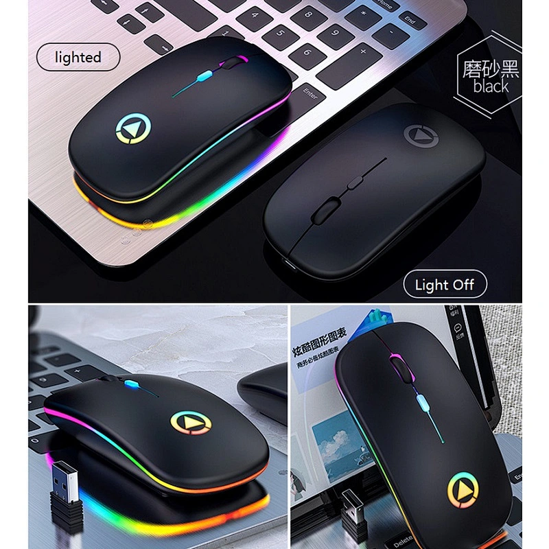 HOT LED Mouse 2.4G Wireless Rechargable Mute 3D Gaing Mouse with Backlit Mouse