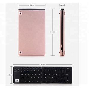Aluminum Foldable Wireless Blue tooth Keyboard Teclado with Stand FBK6803