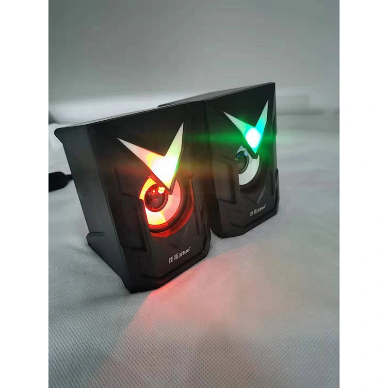 Led 2.0 Speaker aux 3.5mm stereo surround music RGB speakers sound bar for computer 2.0 PC home notebook TV Lighted loudspeakers