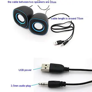 Mini Wired Portable USB Computer 2.0 Speakers