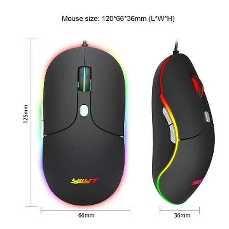 Wired USB 7D 2400DPI Light Gaming Optical Gamer Mouse