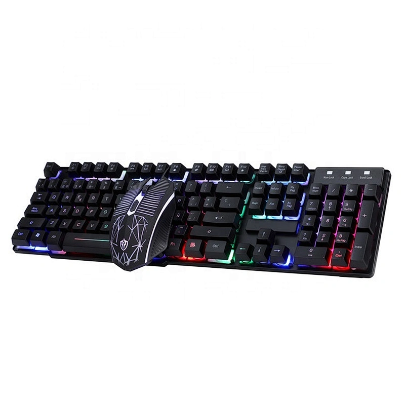 Espanol Wired 104Keys retroiluminados Gaming Keyboard and Mouse