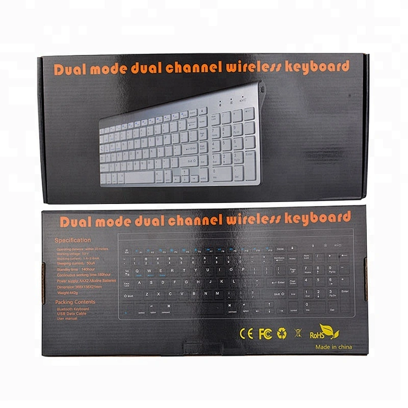 Slim  USB Wire Dual-mode Wireless Blue tooth Keyboard WK6805
