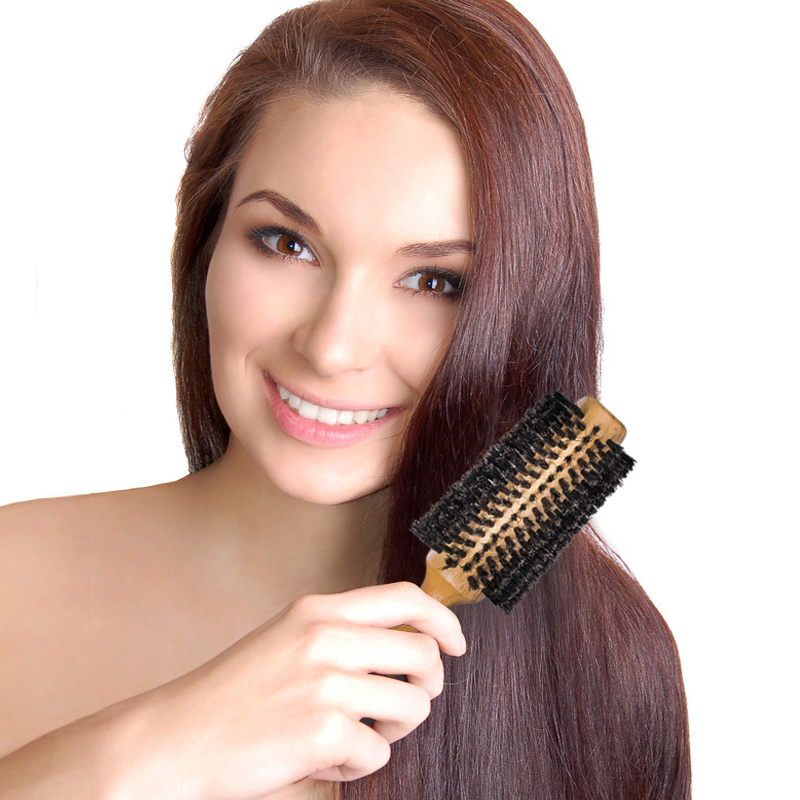 WOODEN ROUND HAIR BRUSH