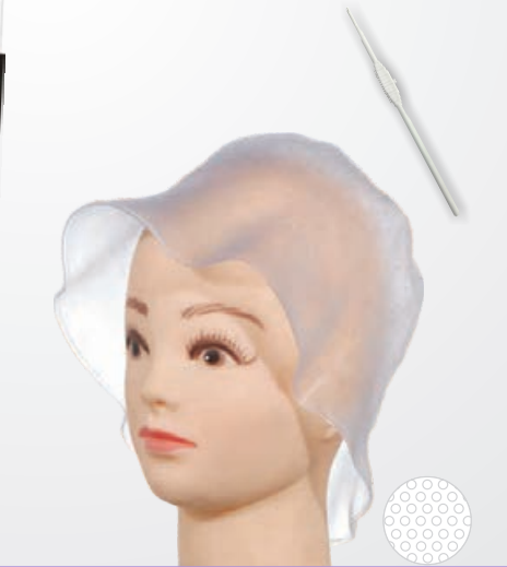 Tianba HS 56939 clear brimmed silicone highlighting cap with metal hook illustrated