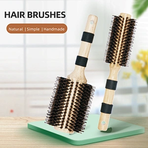 WOODEN ROUND HAIR BRUSH