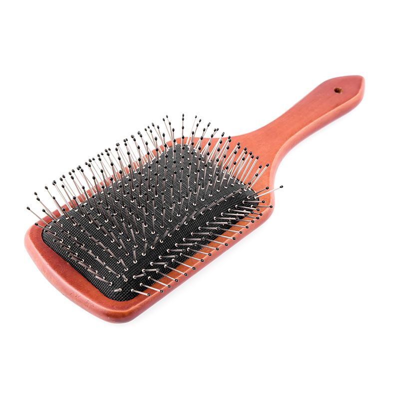 Tianba WB 815 wooden cushion paddle hair brush with rounded pins
