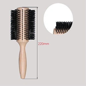 round wooden hair brush