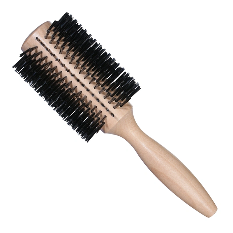 round wooden hair brush