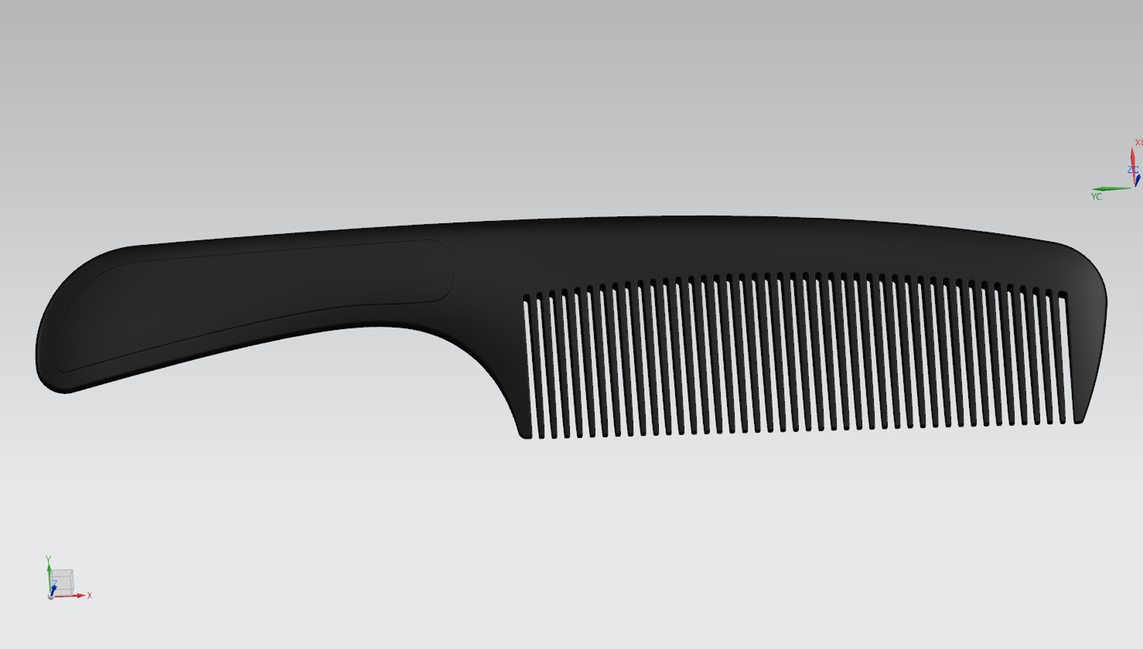 Tianba ABS 27239 210mm ABS fine-tooth curved handle comb