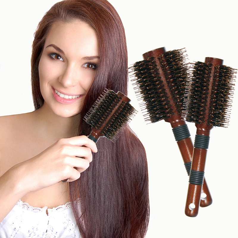 WOODEN ROUND HAIR BRUSH