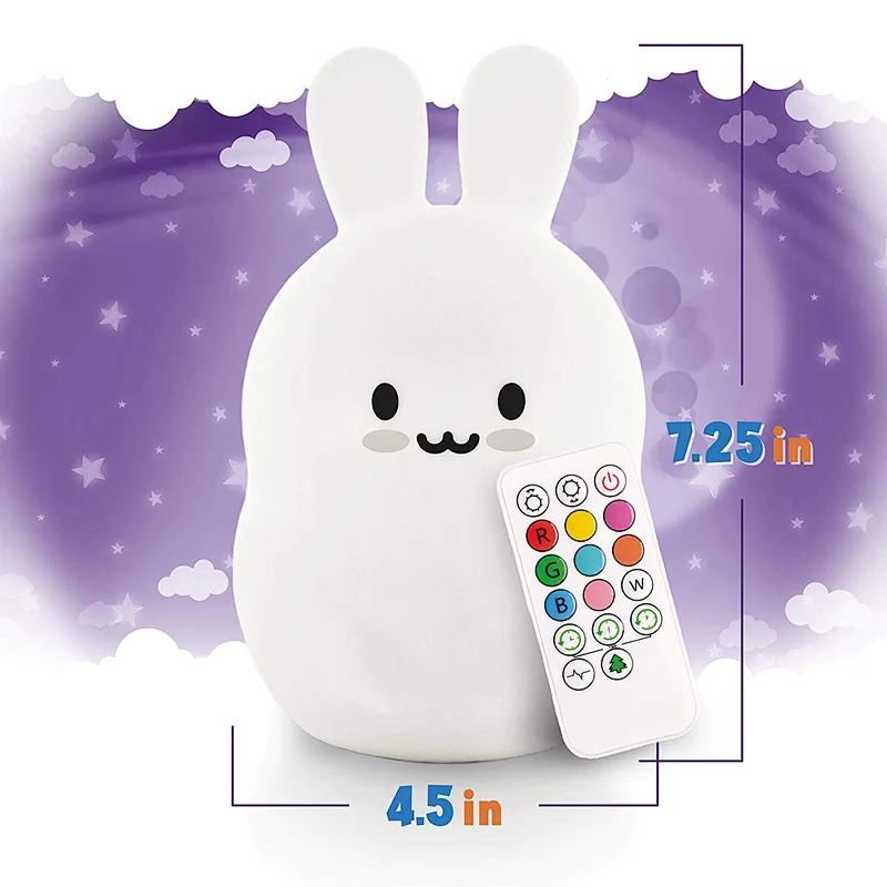 9 color bunny night light
