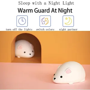 Touch silicone soft light  sleeping mouse night light