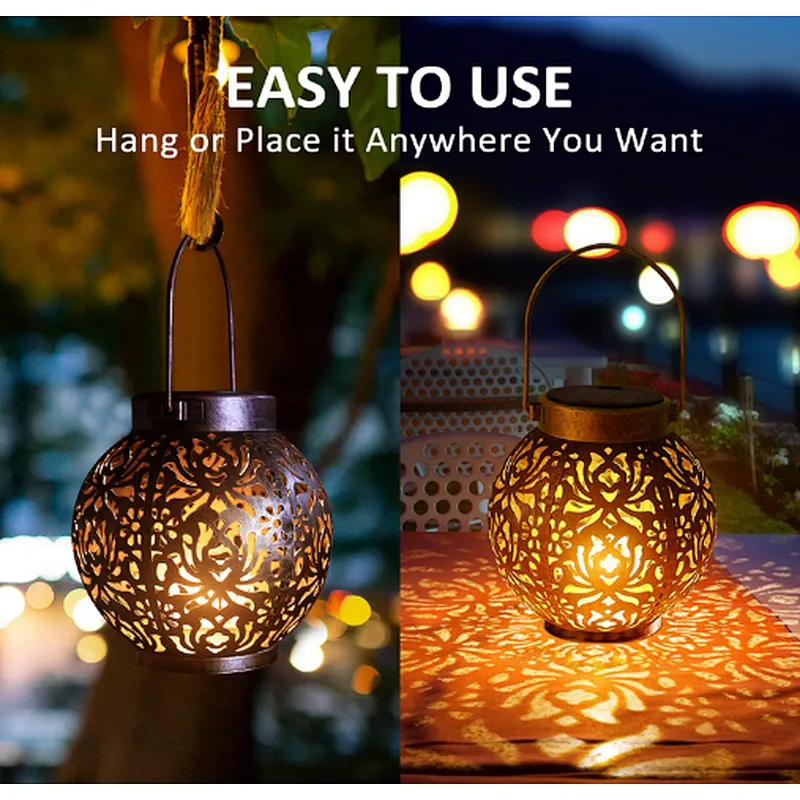 Garden outdoor lantern waterproof IP6 decorative hanging solar light