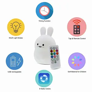 9 color bunny night light