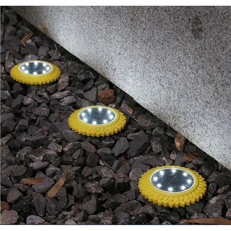 New design buried landscape decorative flower shape power street solar light 8 LED lights