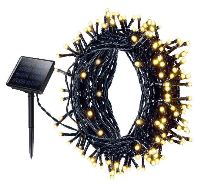 Decorative waterproof IP44 new arrival colorful garden 12 meters 100 LED solar string light