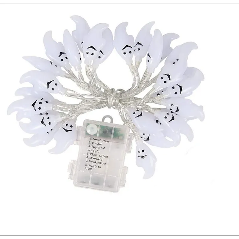 Halloween decoration ghost LED lights indoor 1.2m 10 LED battery operated`RGB string light
