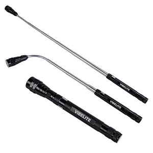 3 LED aluminium alloy magnetic pickup flexible telescoping tool flashlight with hook