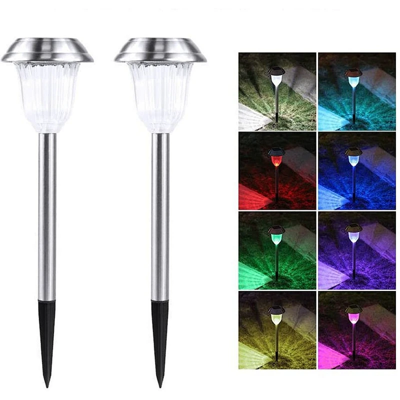 Decorative ground plug LED light outdoor pathway waterproof IP65 RGB solar garden lights