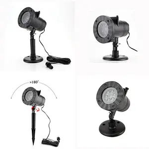 Christmas decorative night light outdoor 12 cards laser snowflake lawn projector LED lights