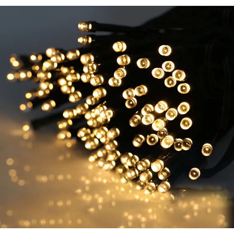 Decorative waterproof IP44 new arrival colorful garden 12 meters 100 LED solar string light