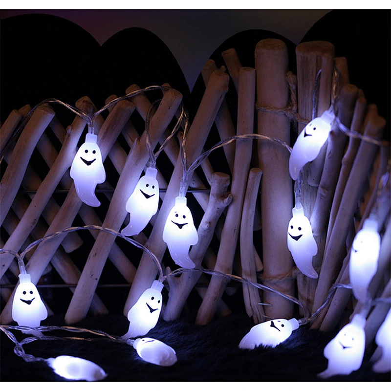 Halloween decoration ghost LED lights indoor 1.2m 10 LED battery operated`RGB string light