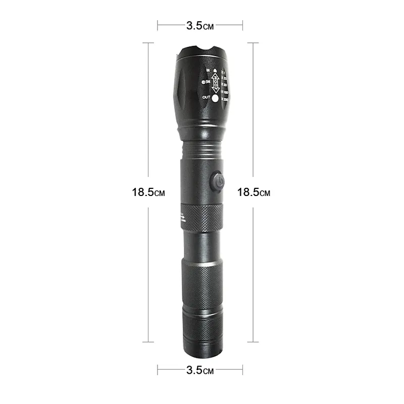 High quality tactical handheld 1000 lumens torch rechargeable powerful flashlight