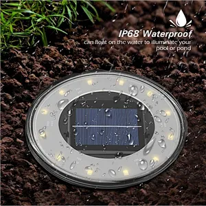 12 LED disk outdoor powered ground plug garden lights mini solar patio light