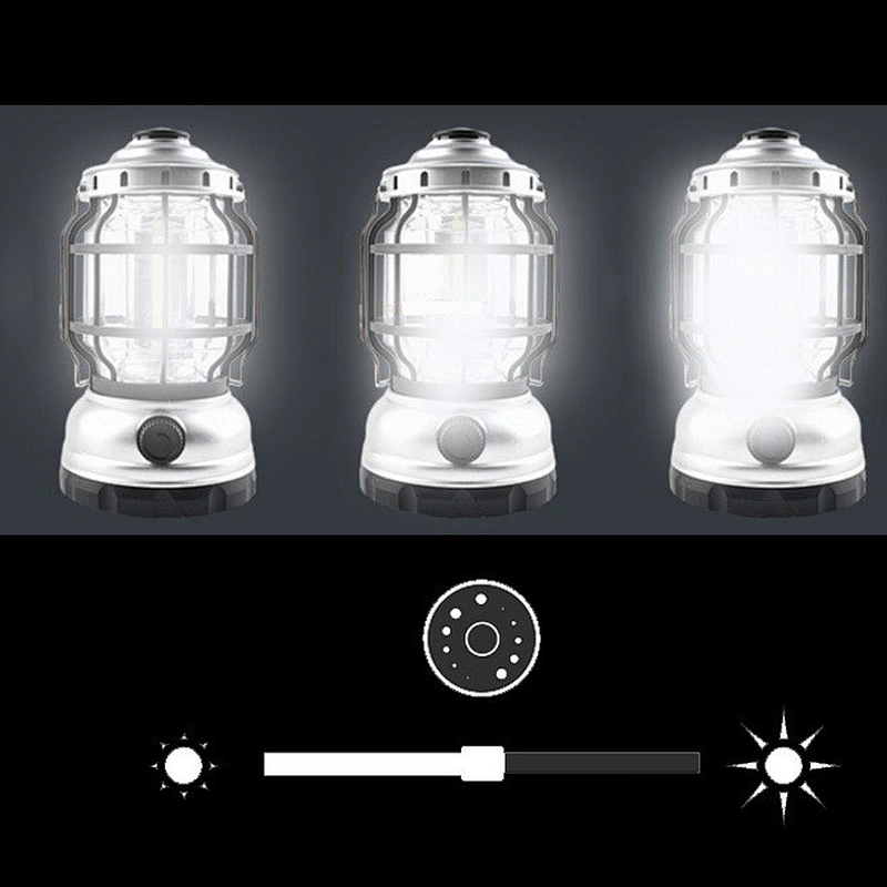 3*AA Vintage stepless dimming camping lantern