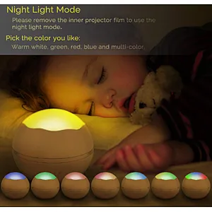 Starry light projector lamp 360 degree roating 8 color mode USD cable for baby night lights