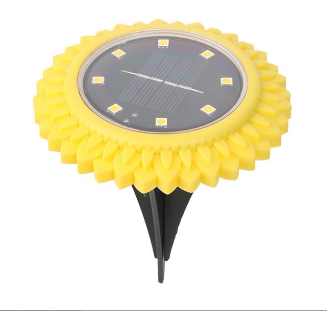 New design buried landscape decorative flower shape power street solar light 8 LED lights