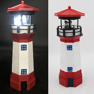 Artificial crafts red lighthouse garden lawn solar stand light indoor lights christmas