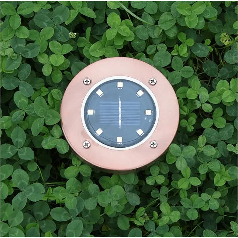 Bronze decorative lamp solar 8 LED street light pathway outdoor waterproof IP65 garden lights