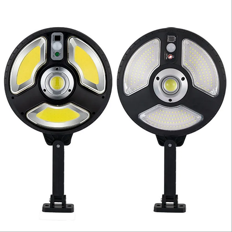 COB outdoor round remote control outdoor bright LED street light road path solar flood lights