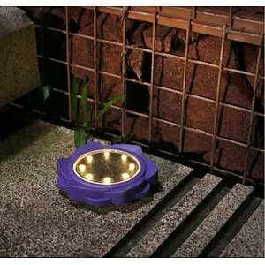 New design buried landscape decorative flower shape power street solar light 8 LED lights