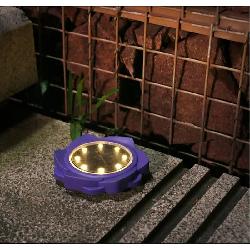 New design buried landscape decorative flower shape power street solar light 8 LED lights