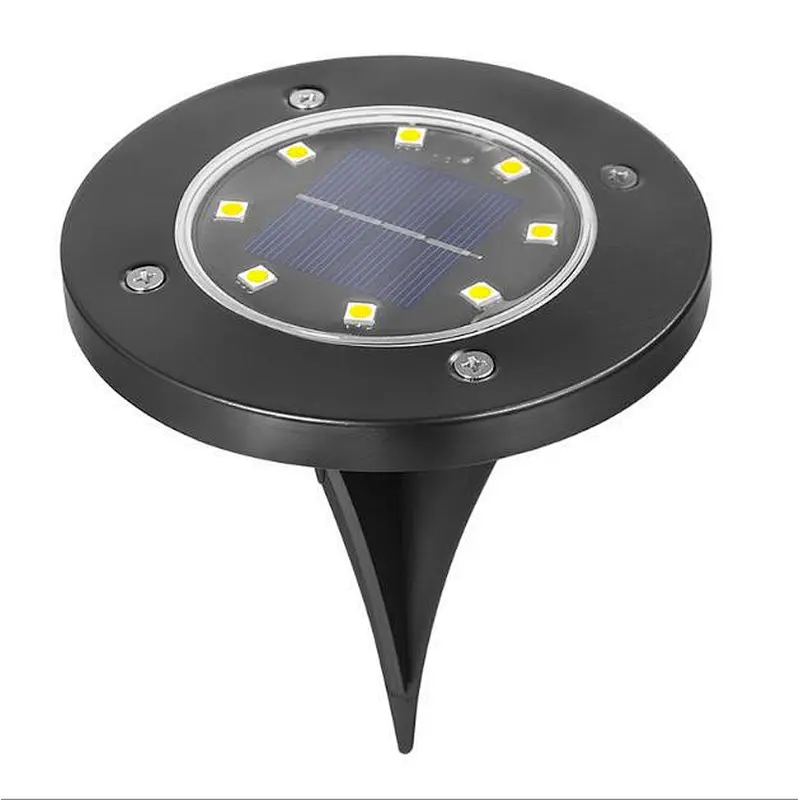 Decorative street light solar waterproof IP65 stainless steel garden 8 LED outdoor lights