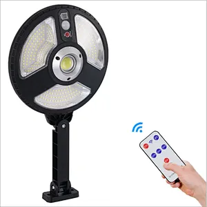 COB outdoor round remote control outdoor bright LED street light road path solar flood lights
