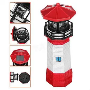 Artificial crafts red lighthouse garden lawn solar stand light indoor lights christmas