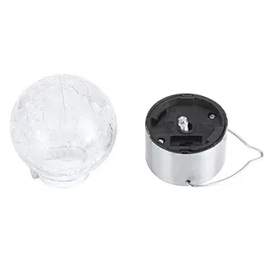 Christmas decorative outdoor RGB bulb glass crackle solar light