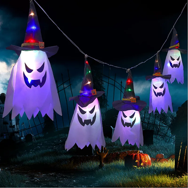 Halloween waterproof IP44 LED light hanging glowing ghost 3m 5pcs string lights