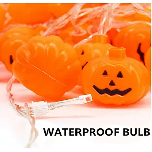 Halloween 3D pumpkin LED light outdoor battery operated 1.5 meters 10 LED string lights