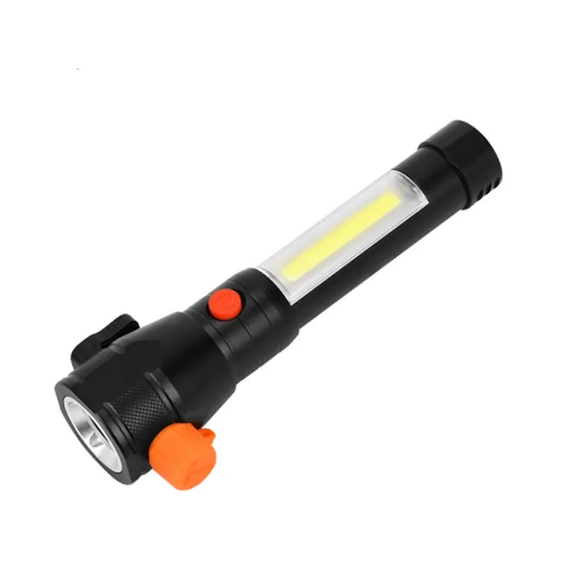 Self-defense security rechargeable tactical T6 torch ultra-strong telescopic LED zoom flashlights & torches With Life Hammer