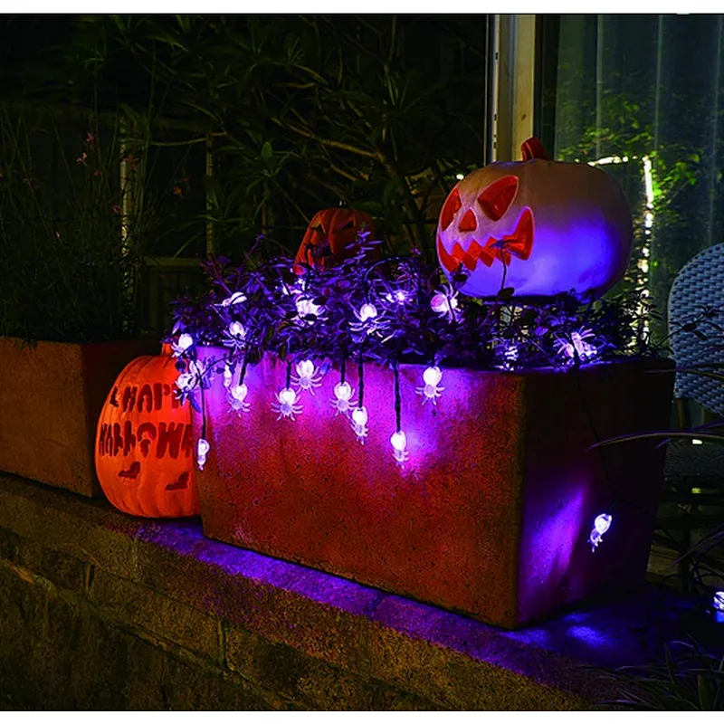 Halloween decorative lights waterproof IP44 outdoor spider LED 1.5m 10 LED battery operated string light