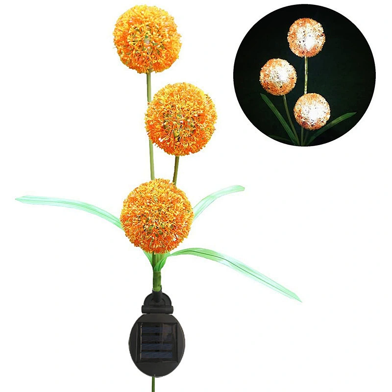 Durable decorative LED garden yard dandelion waterproof IP55 solar flower lights