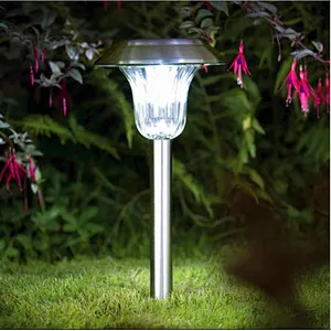 Decorative ground plug LED light outdoor pathway waterproof IP65 RGB solar garden lights